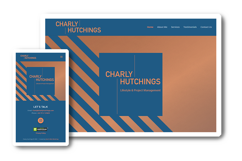 Charly Huchings website in desktop & mobile view A preview of Charly Huchings website in desktop & mobile view